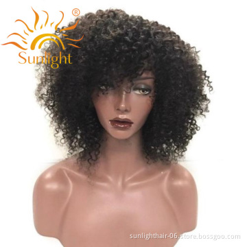 Perruques bas prix de gros Coiffure afro boucle courte vrai cheveux humain indiens perruque naturelle non dentelle